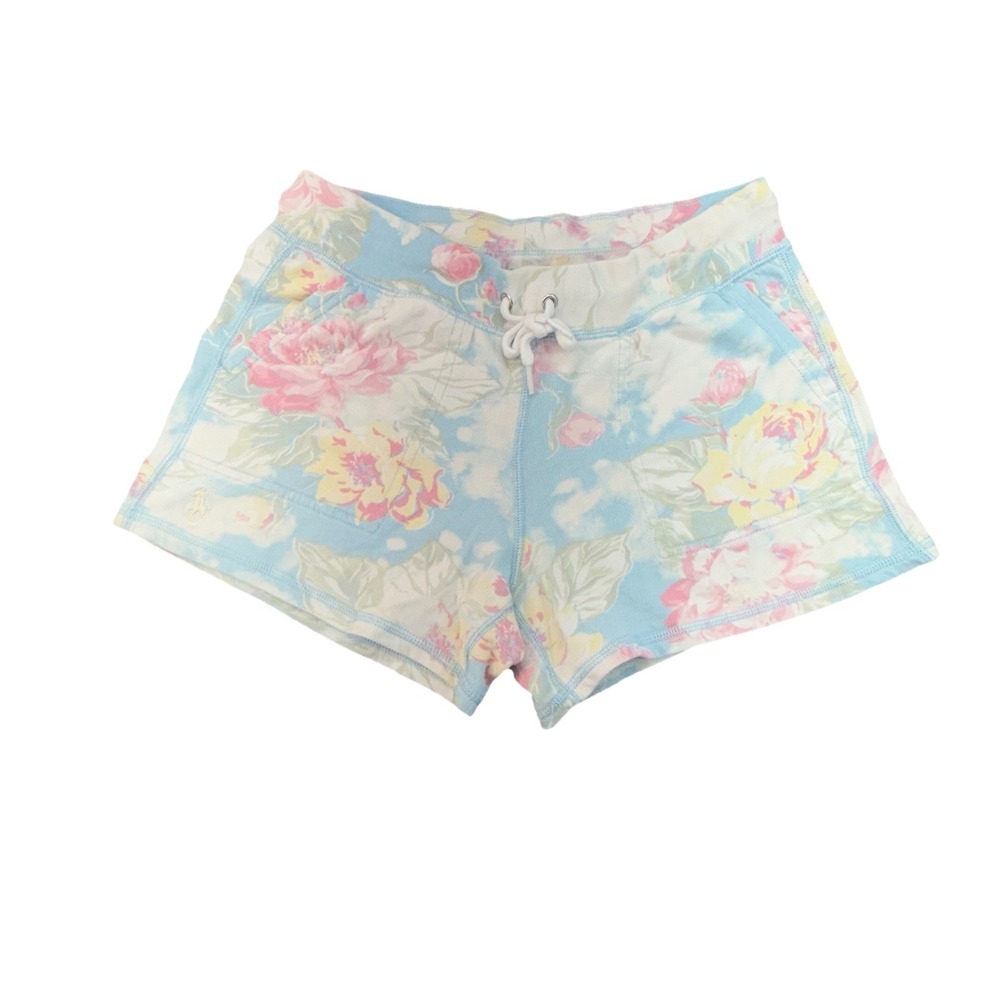 Polo Ralph Lauren Women's Shorts  Blue Pink Floral Pockets Drawstring XS Cottton